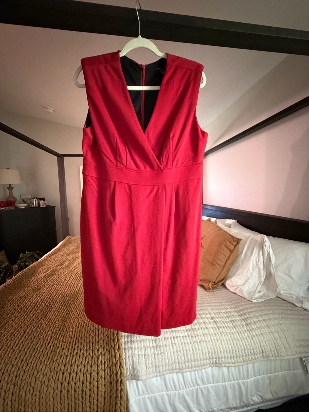 Banana Republic Red V-Neck Sheath Dress